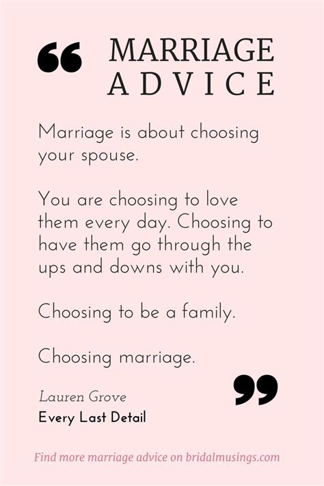 WORDS OF WISDOM: Advisory on Marriage .